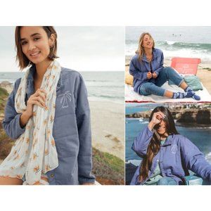 Amuse Society Women’s Seabreeze Quilted Jacket Blue Palm Tree Size L/XL‎ $129